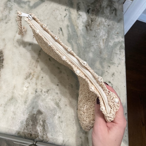 Vintage Handmade Straw Beaded Clutch - Picture 4 of 7